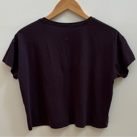 Lululemon Crop Short Sleeve Shirt Black Cherry/Maroon - Picture 6 of 7